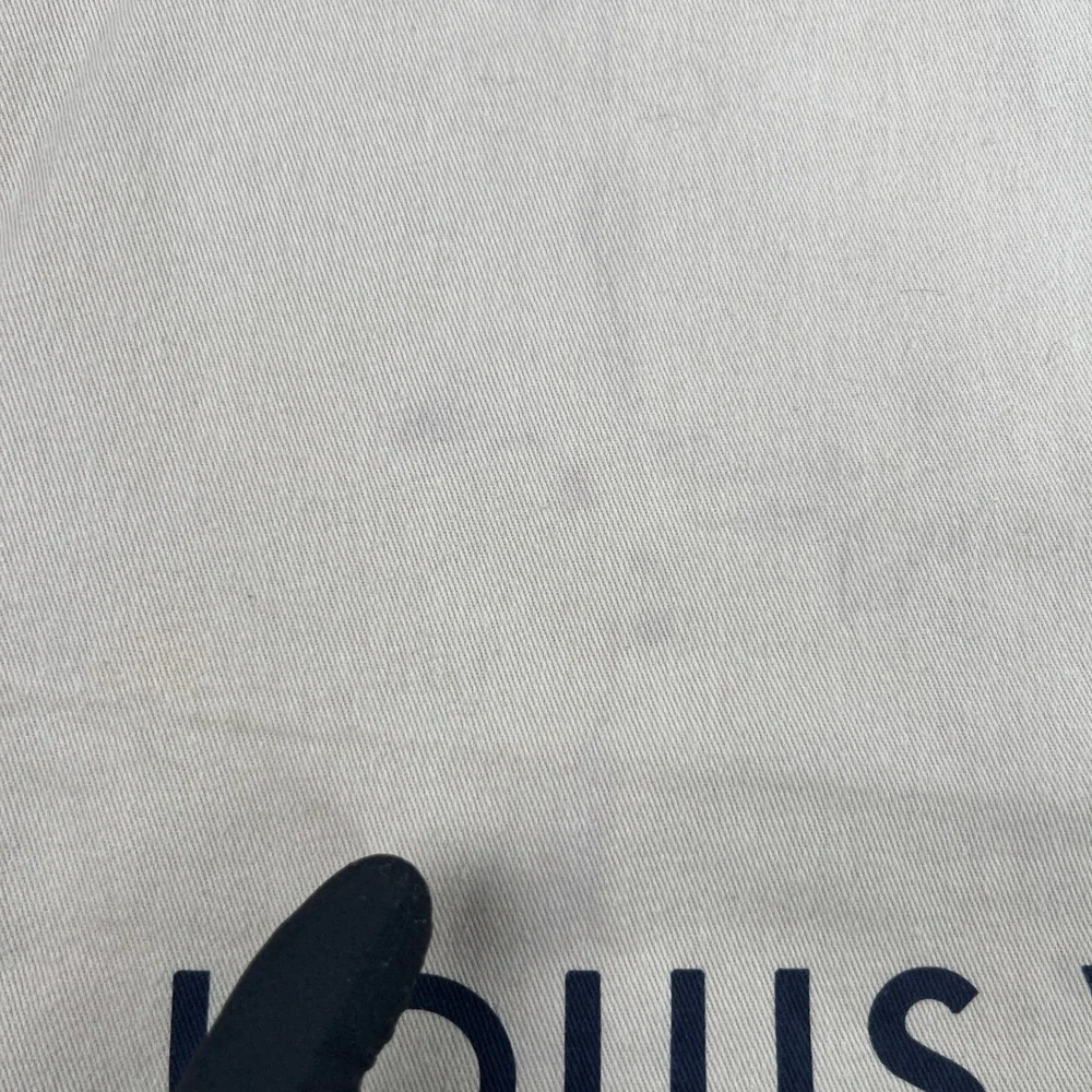 Louis Vuitton Dust Bag Cream Large Cotton Drawstring Purse Handbag 23.5x24in